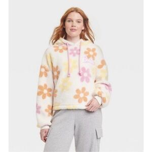 Barbie Floral Hoodie - White, Pink, Orange